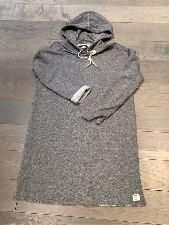 Roots Dresses & Skirts - Roots Gray Knit Hooded Longline Pullover